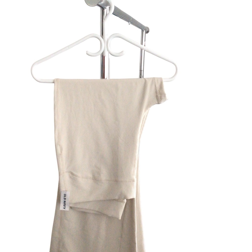 Old Navy Beige Ribbed Knit Active Legging